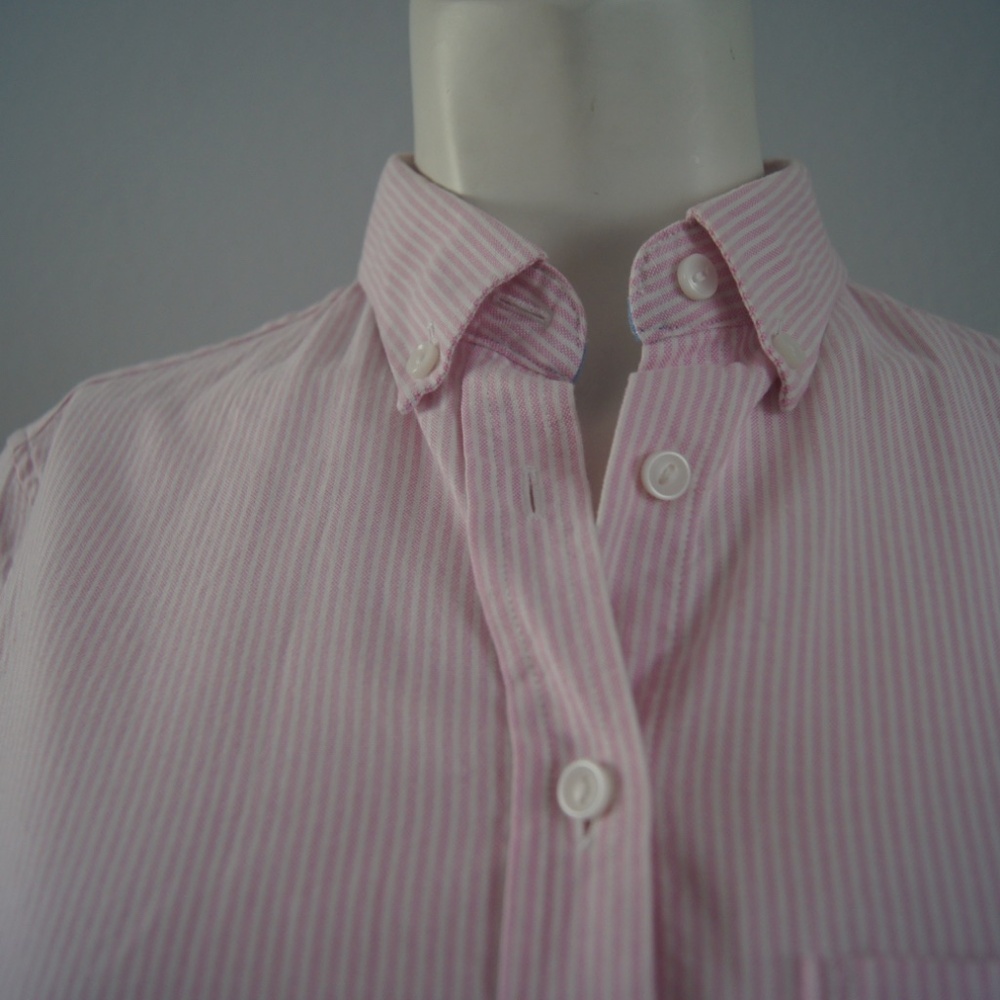 Charles Tyrwhitt Women's Long Sleeve Shirt Size 8 Striped Pink Button Down - Picture 2 of 8